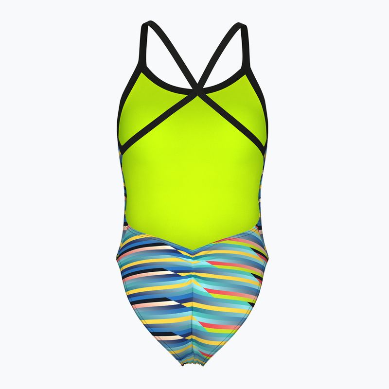 Női egyrészes fürdőruha arena Racing Stripe Xcriss Cross fekete multi/fekete 2