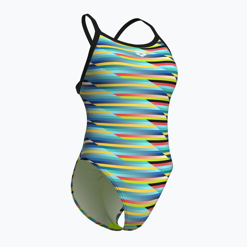 Női egyrészes fürdőruha arena Racing Stripe Xcriss Cross fekete multi/fekete 3