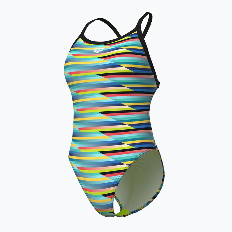 Női egyrészes fürdőruha arena Racing Stripe Xcriss Cross fekete multi/fekete 4