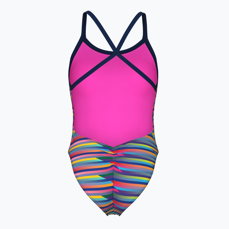 Női egyrészes fürdőruha arena Racing Stripe Xcriss Cross navy multi/navy 2