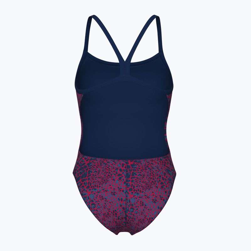 Női egyrészes fürdőruha arena Snake Skin Challenge navy/team redwhiteblue 2