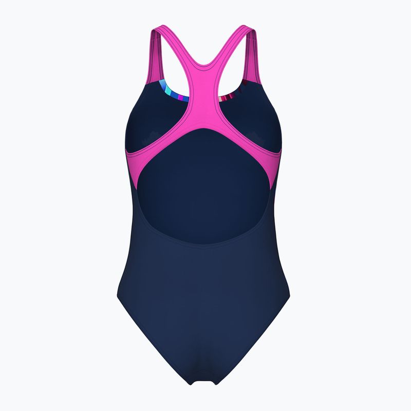 Női egyrészes fürdőruha arena Bloom Swim Pro Back Lb multi navy/navy/shocking pink 2