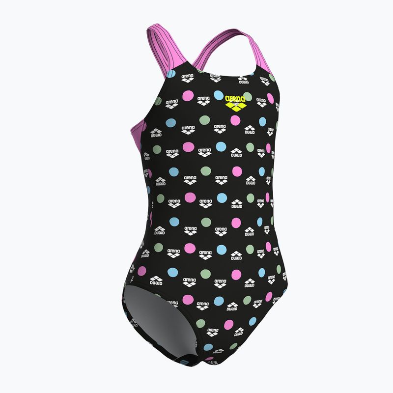 Gyermek egyrészes fürdőruha arena Multiple Dot Swim Pro Back multi fekete/orchidea 3