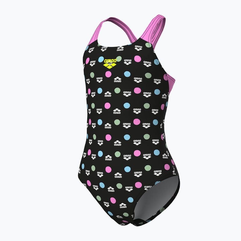 Gyermek egyrészes fürdőruha arena Multiple Dot Swim Pro Back multi fekete/orchidea 4