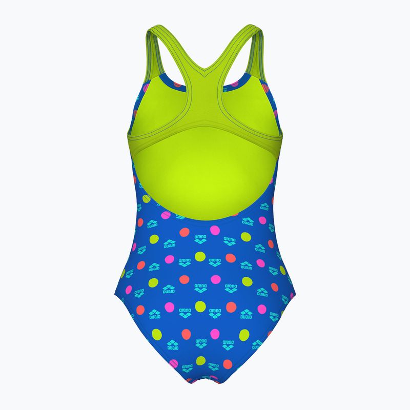 Gyermek egyrészes fürdőruha arena Multiple Dot Swim Pro Back multi kék/artic lime 2