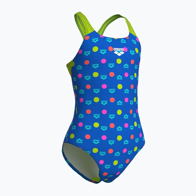Gyermek egyrészes fürdőruha arena Multiple Dot Swim Pro Back multi kék/artic lime 3