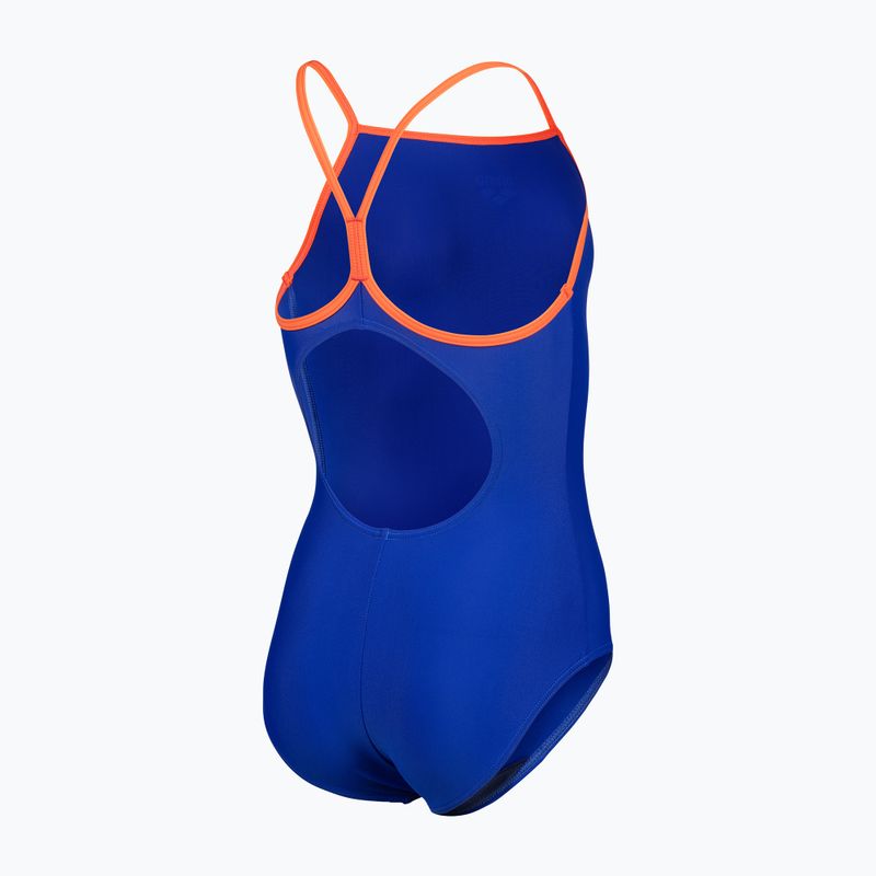 Gyerek egyrészes fürdőruha arena Light Drop Solid neon blue/team orange/team orange 4