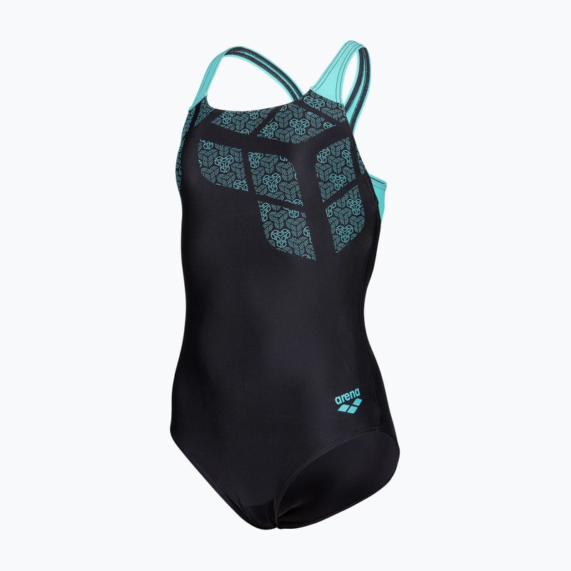 Gyerek egyrészes fürdőruha arena Kikko Swim Pro Back black/water 3
