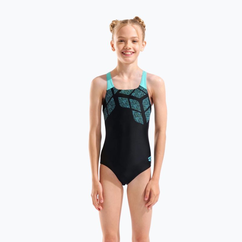 Gyerek egyrészes fürdőruha arena Kikko Swim Pro Back black/water 5