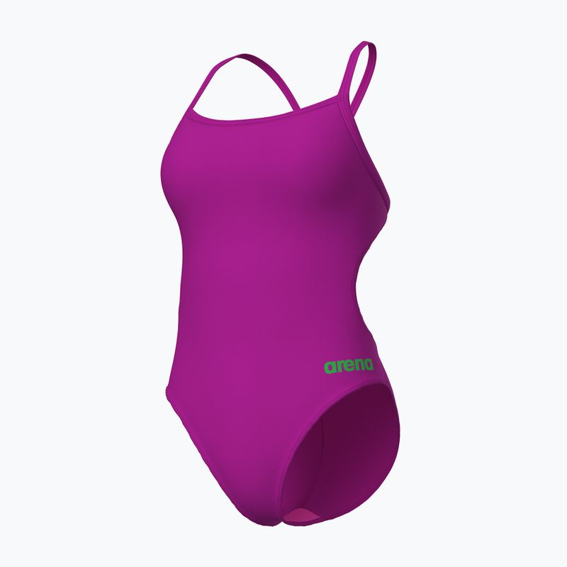 Női egyrészes fürdőruha Arena Team Swimsuit Challenge Solid very fuchsia/team green 3