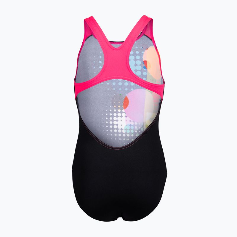 Gyerek egy részes fürdőruha arena Dots Swim Pro Back black multi/black/shocking pink 2