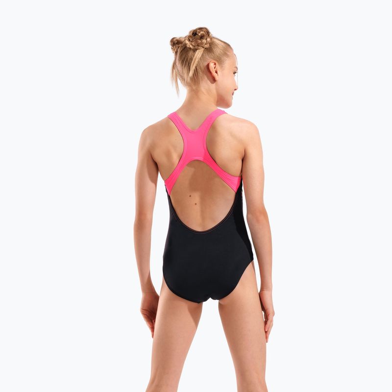 Gyerek egy részes fürdőruha arena Dots Swim Pro Back black multi/black/shocking pink 7