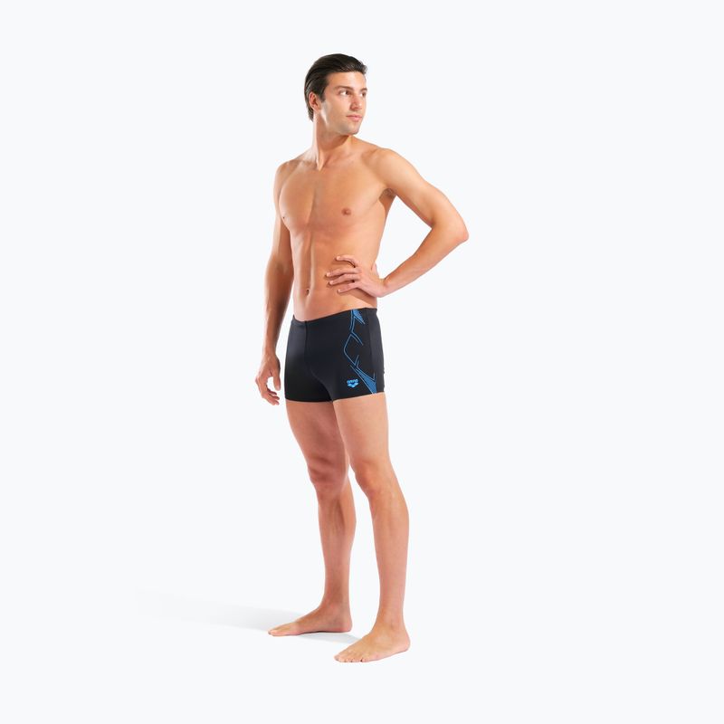 Férfi úszó boxer nadrág arena Graphic Swim Short black/turquoise 6