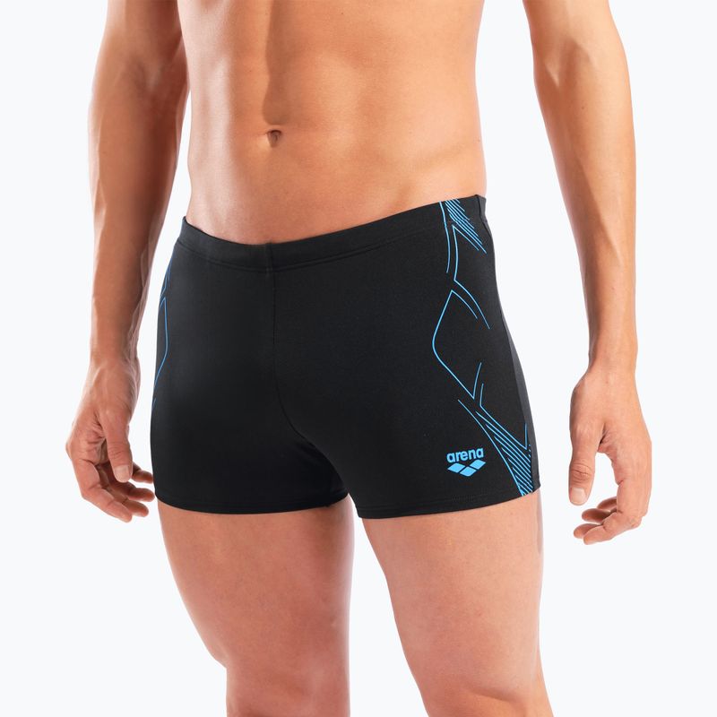 Férfi úszó boxer nadrág arena Graphic Swim Short black/turquoise 8