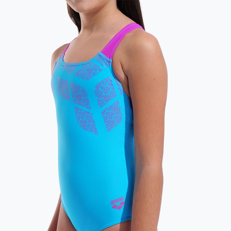 Gyerek egyrészes fürdőruha arena Kikko Swim Pro Back turquoise/very fuchsia 8