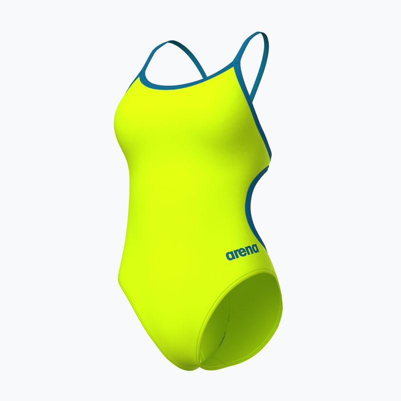 Női egyrészes fürdőruha Arena Lace Back Solid artic lime/blue cosmo 3