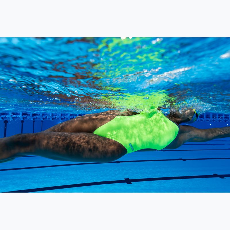 Női egyrészes fürdőruha Arena Lace Back Solid artic lime/blue cosmo 14