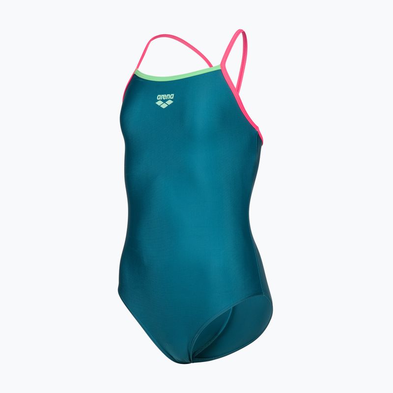 Gyerek egyrészes fürdőruha arena Light Drop Solid deep teel/shocking pink/verbena 3