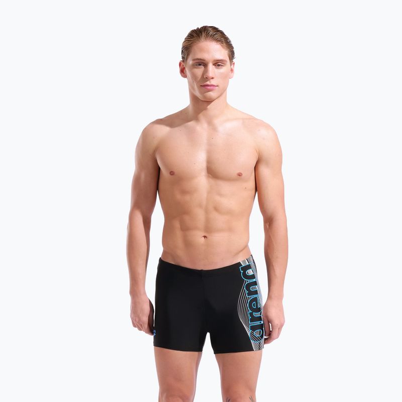 Férfi úszó boxer nadrág arena Basic Swim Short black/turquoise 5