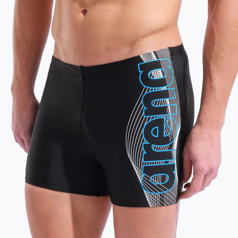 Férfi úszó boxer nadrág arena Basic Swim Short black/turquoise 8