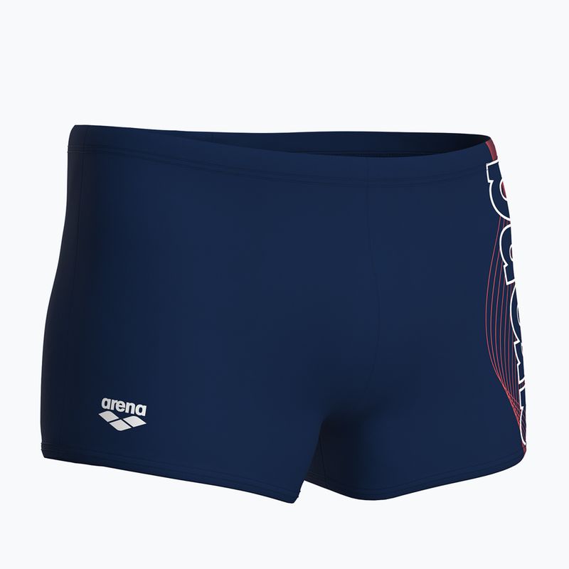 Férfi úszó boxer nadrág arena Basic Swim Short navy/white 4