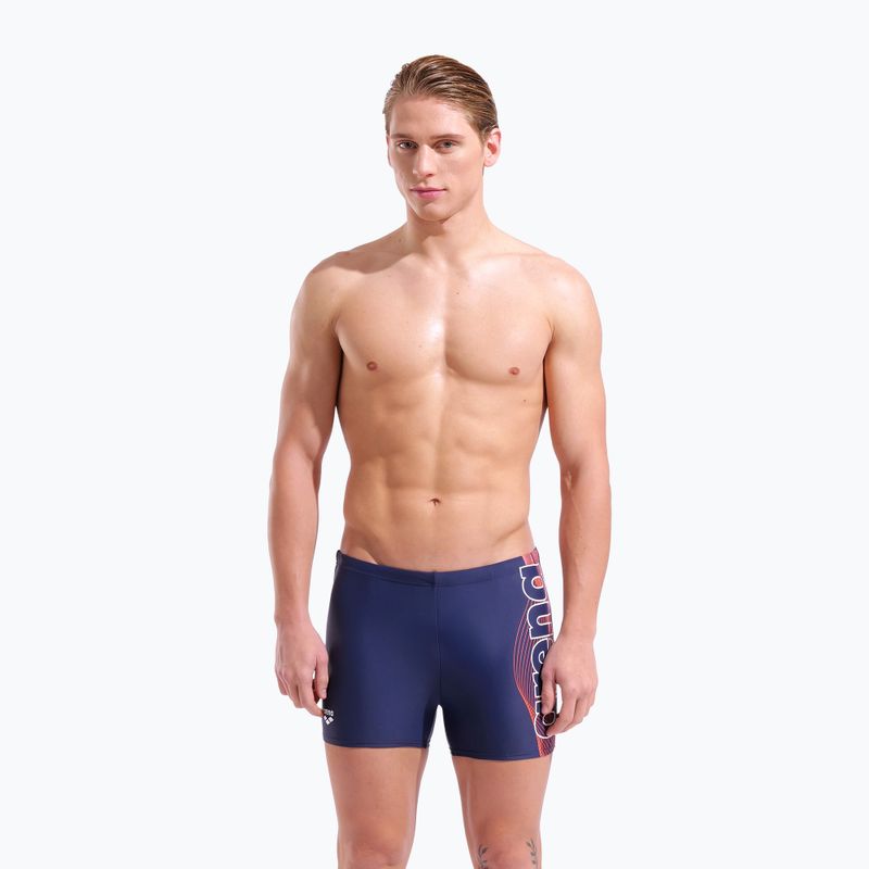 Férfi úszó boxer nadrág arena Basic Swim Short navy/white 5
