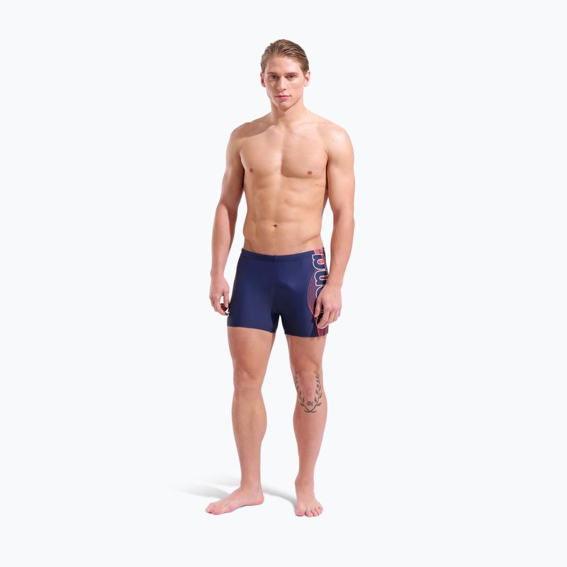 Férfi úszó boxer nadrág arena Basic Swim Short navy/white 6