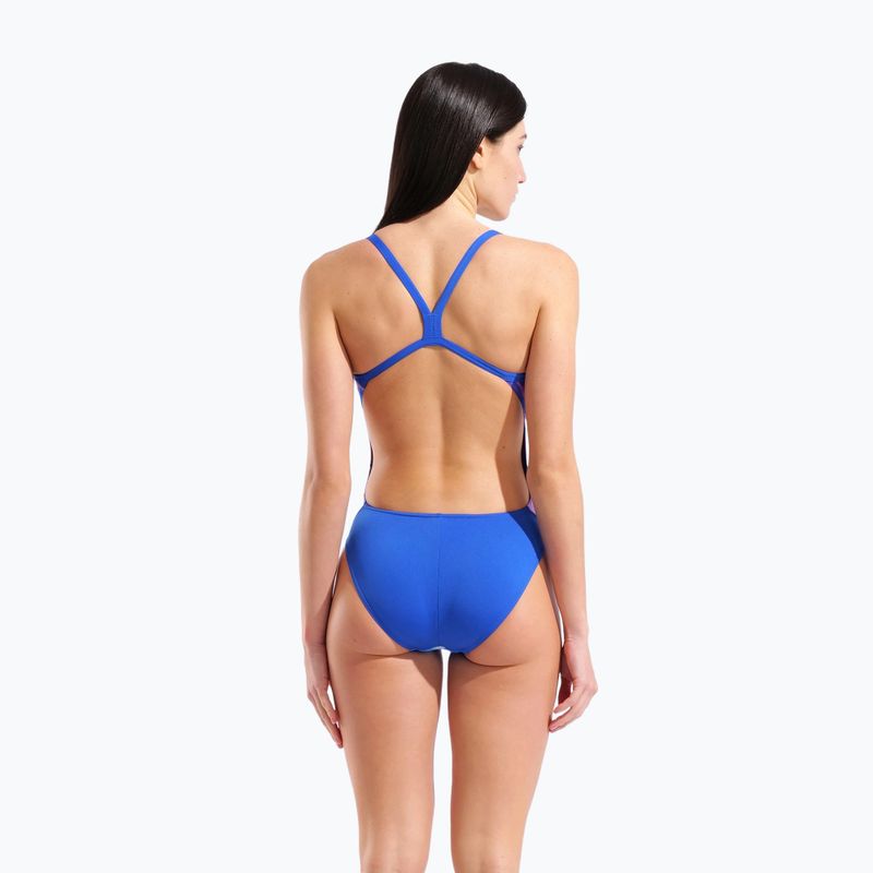 Női egyrészes fürdőruha arena Earth Challange Back neon blue multi/neon blue/neon blue 3