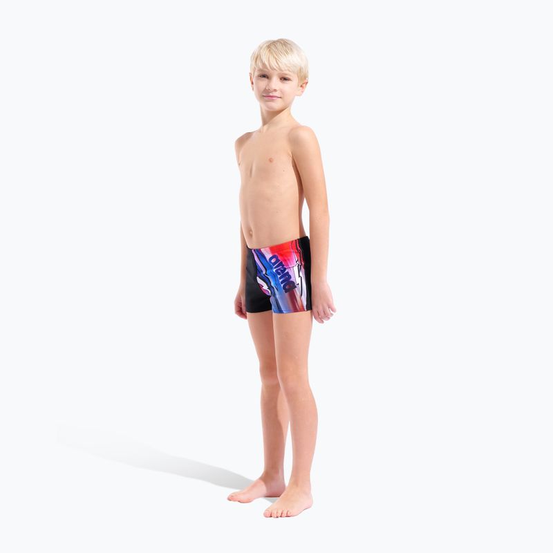 Fiú boxer úszónadrág arena Loud Swim Short black/multi 2