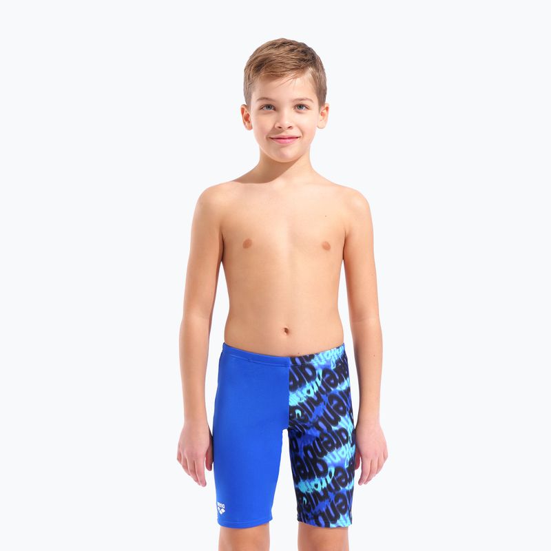 Gyerek jammer úszónadrág arena Crowded Swim Jammer neon blue/neon blue multi 5
