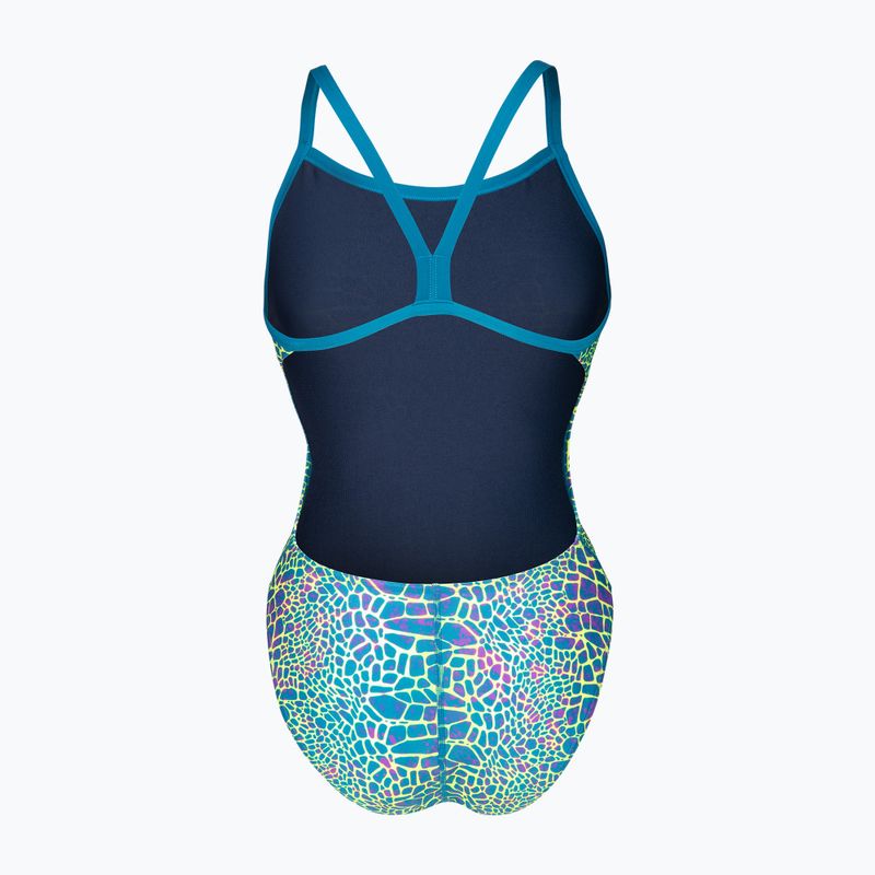 Női egyrészes fürdőruha arena Snake Skin Challenge blue cosmo multi/blue cosmo 2