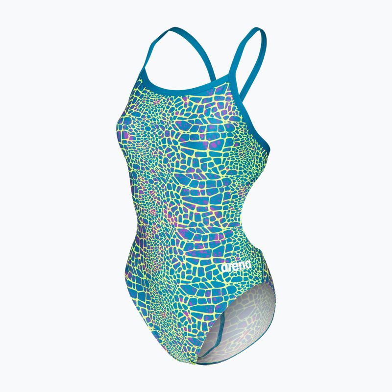 Női egyrészes fürdőruha arena Snake Skin Challenge blue cosmo multi/blue cosmo 3