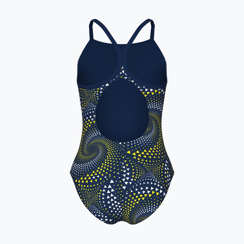 Gyerek egyrészes fürdőruha arena Fireflow Lightdrop Back navy/team navy yellow 2