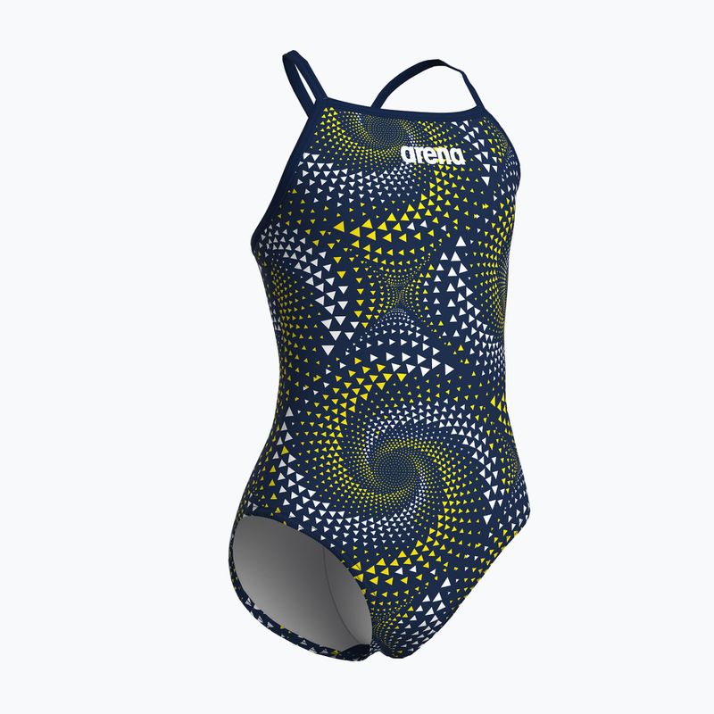 Gyerek egyrészes fürdőruha arena Fireflow Lightdrop Back navy/team navy yellow 4