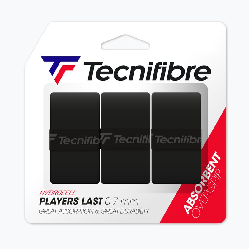 Teniszütő markolatborítás Tecnifibre Players Last 3 pcs. black