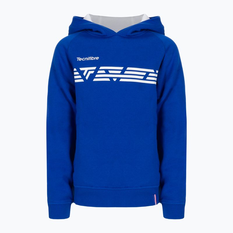 Gyermek tenisz pulóver Tecnifibre Fleece kapucnis pulóver kék 21LAHORO0B