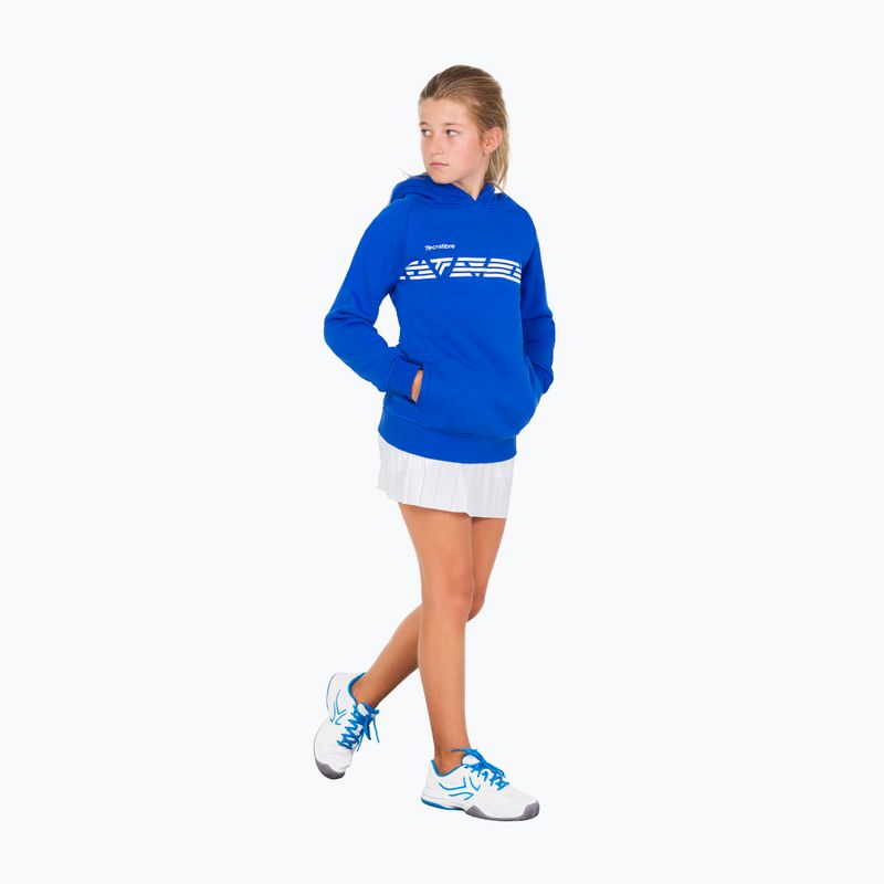 Gyermek tenisz pulóver Tecnifibre Fleece kapucnis pulóver kék 21LAHORO0B 8