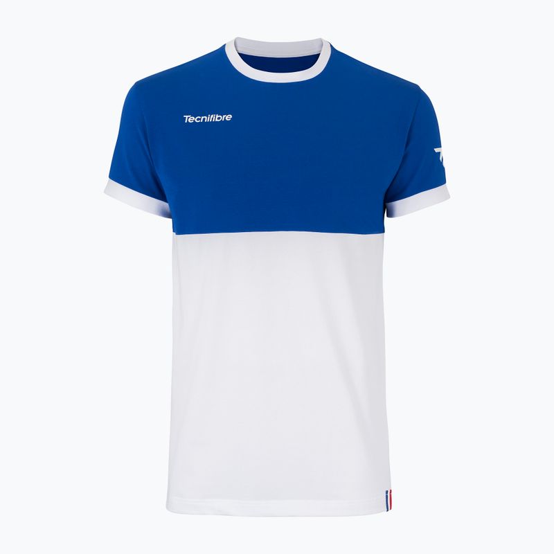 Férfi teniszpóló Tecnifibre F1 Stretch kék és fehér 22F1ST