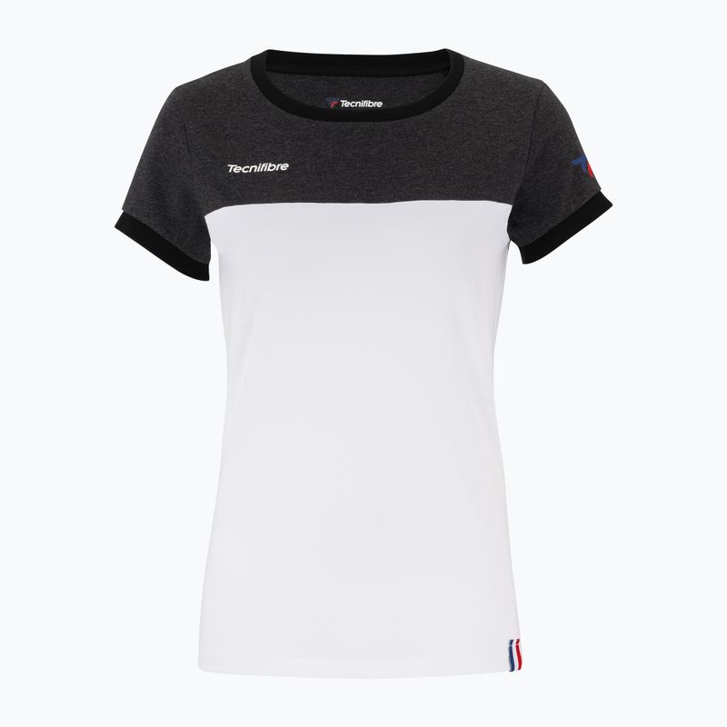 Női teniszpóló Tecnifibre Stretch fehér és fekete 22LAF1 F1