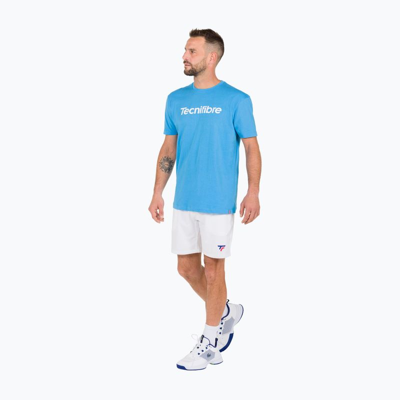 Férfi tenisz póló Tecnifibre Team Cotton Tee azur