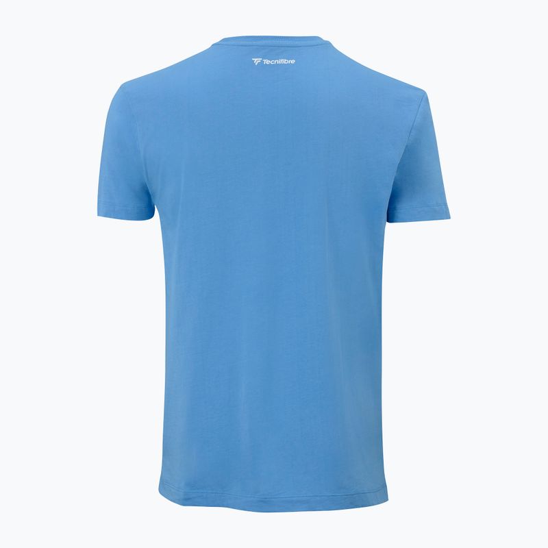 Férfi tenisz póló Tecnifibre Team Cotton Tee azur 3