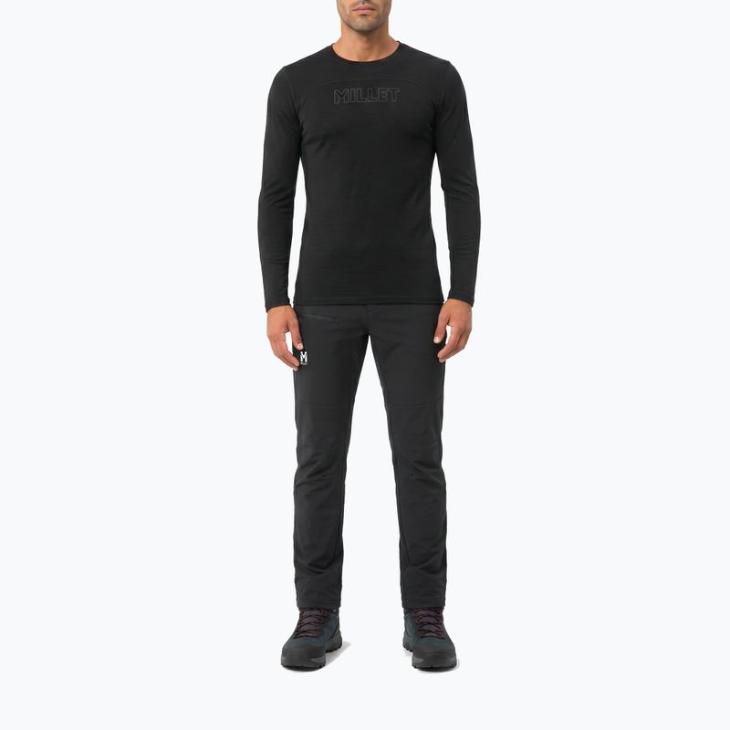 Férfi trekking longsleeve Millet Ubic Wool LS Pullover black 2
