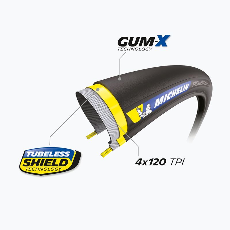 Michelin Power Cup TS TLR Competition Line kerékpár gumiabroncs 700 x 30C fekete 5