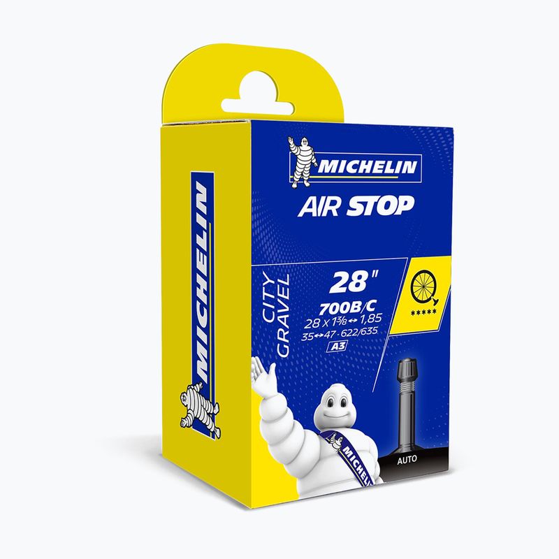 Michelin A3 Airstop kerékpár belső cső 700x35-47 fekete 82282 3