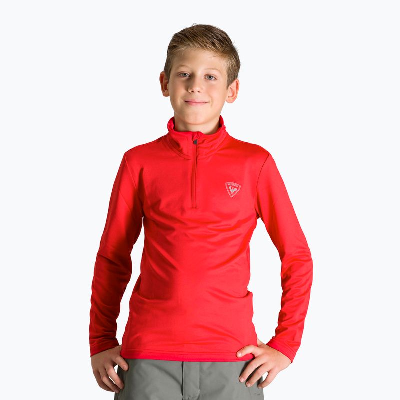 Gyermek sí pulóver Rossignol Boy 1/2 Zip Warm Stretch red