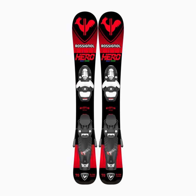 Gyermek lesiklópálya sílécek Rossignol Hero Pro + Team 4 GW Black Bulk red 10