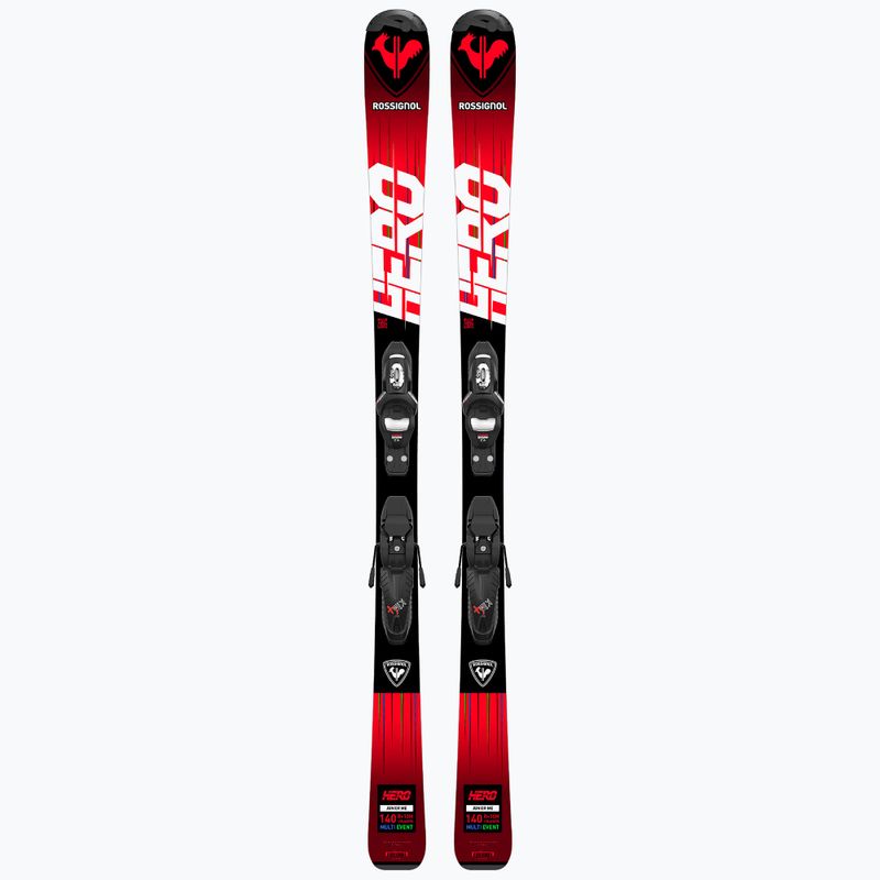 Gyermek lesiklópálya sílécek Rossignol Hero 100-140 + Kid4 red 10