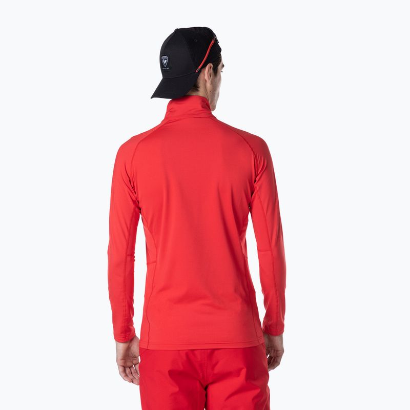 Férfi Rossignol Classique 1/2 Zip sport piros termikus melegítő pulóver 3