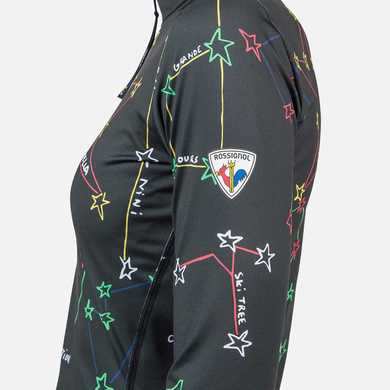 Női termoaktív pulóver Rossignol Booster 1/2 Zip Top 100 fekete 6