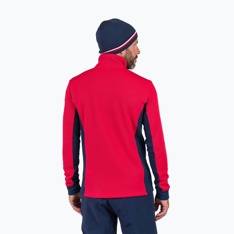 Férfi Rossignol Cieloalto Fleece Fél cipzáras sport pulóver piros 3